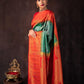 Orange Kashmiri Beautiful Pure Jari Weaving Saree