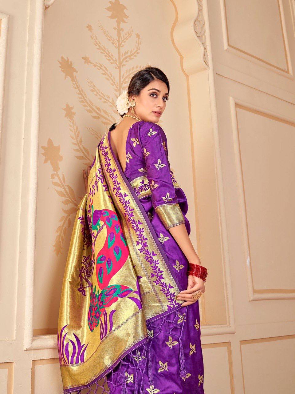 Pure Silk Saree With Paithani Pallu