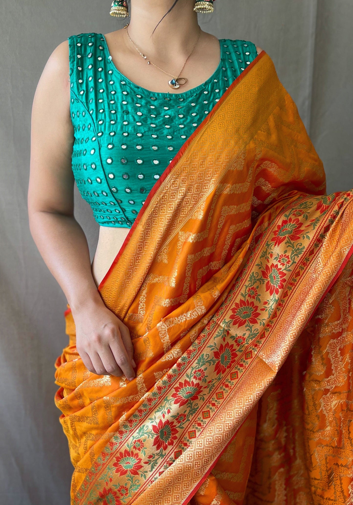 Yellow Pure Banarasi Silk Sarees