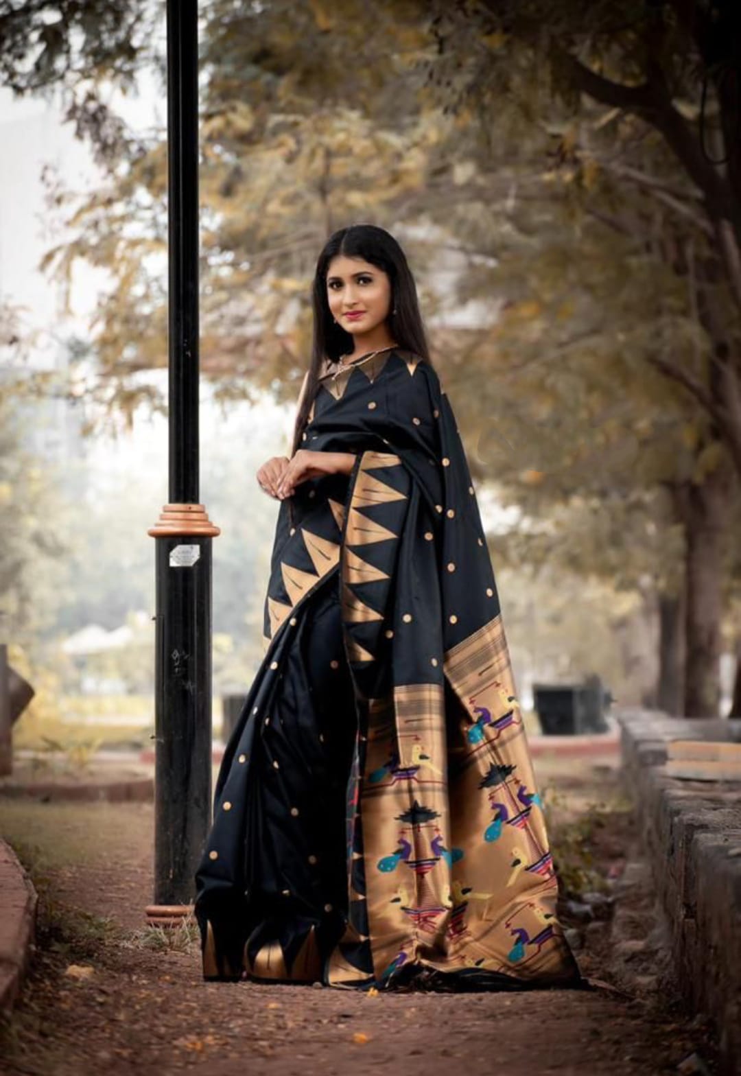 Black Paithani Pure Silk Handloom Saree