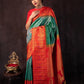 Orange Kashmiri Beautiful Pure Jari Weaving Saree