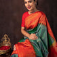 Orange Kashmiri Beautiful Pure Jari Weaving Saree