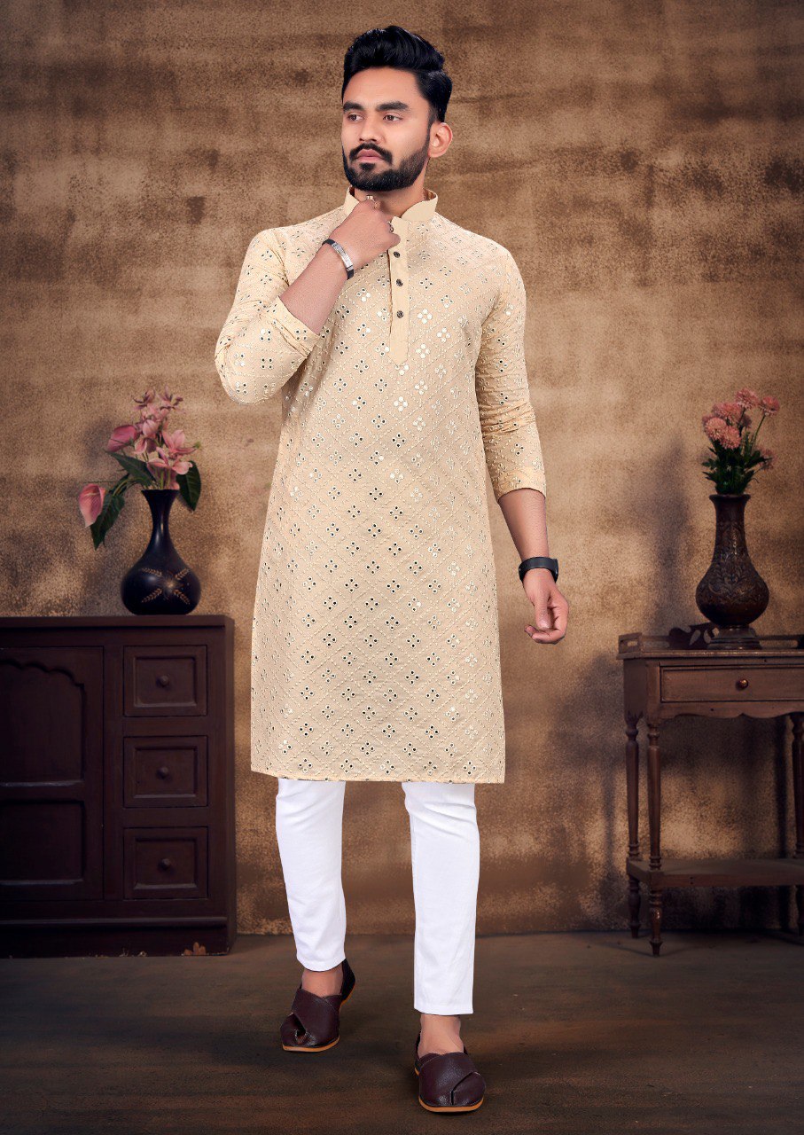 Embroidery Mirror Work MENS Kurtas